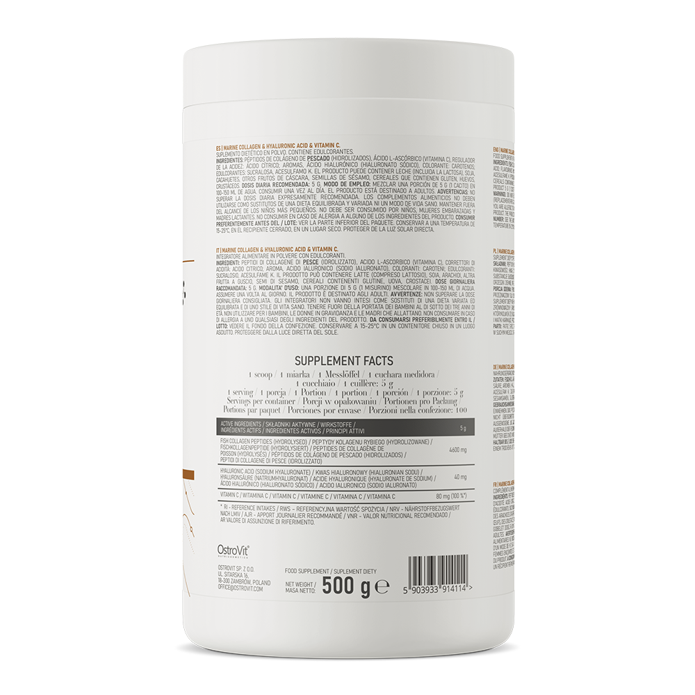 OstroVit Marine Collagen + Hyaluronic Acid + Vitamin C 500g Mango med Ananas