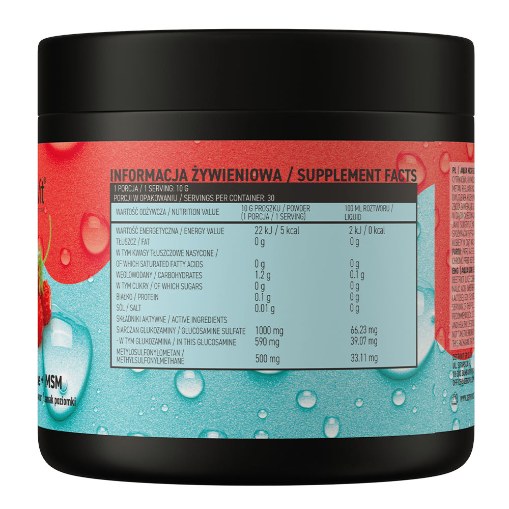 OstroVit Aqua Kick Flex 300 g – Jordbærsmak | Glukosamin & MSM