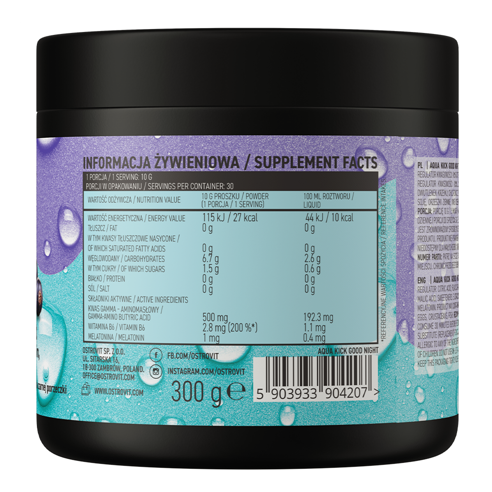 Aqua Kick Good Night 300g – GABA, Melatonin & Vitamin B6 for bedre søvn og restitusjon
