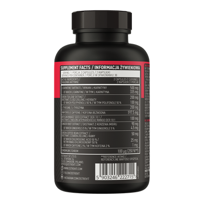 OstroVit Fat Burner for Women 60 kapsler – med L-karnitin og 7 aktive ingredienser