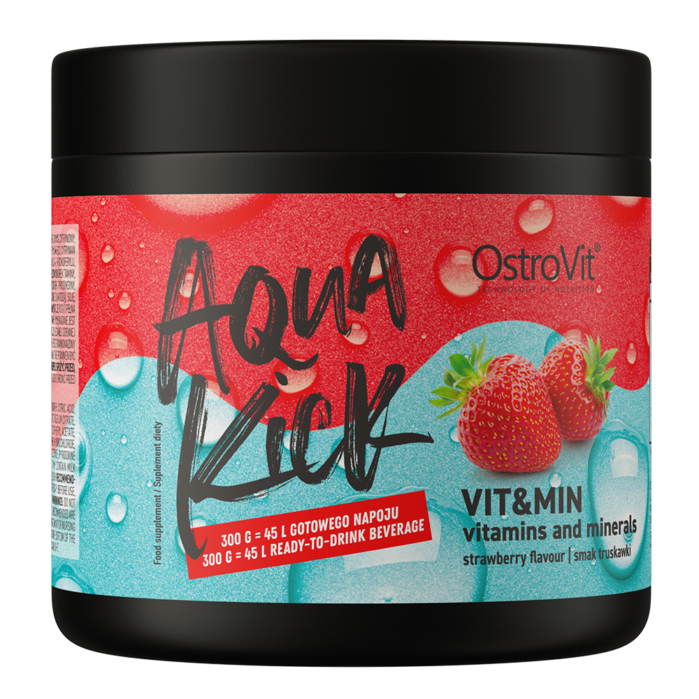 OstroVit Aqua Kick VIT&MIN 300 g – Jordbær | Vitaminer & Mineraler