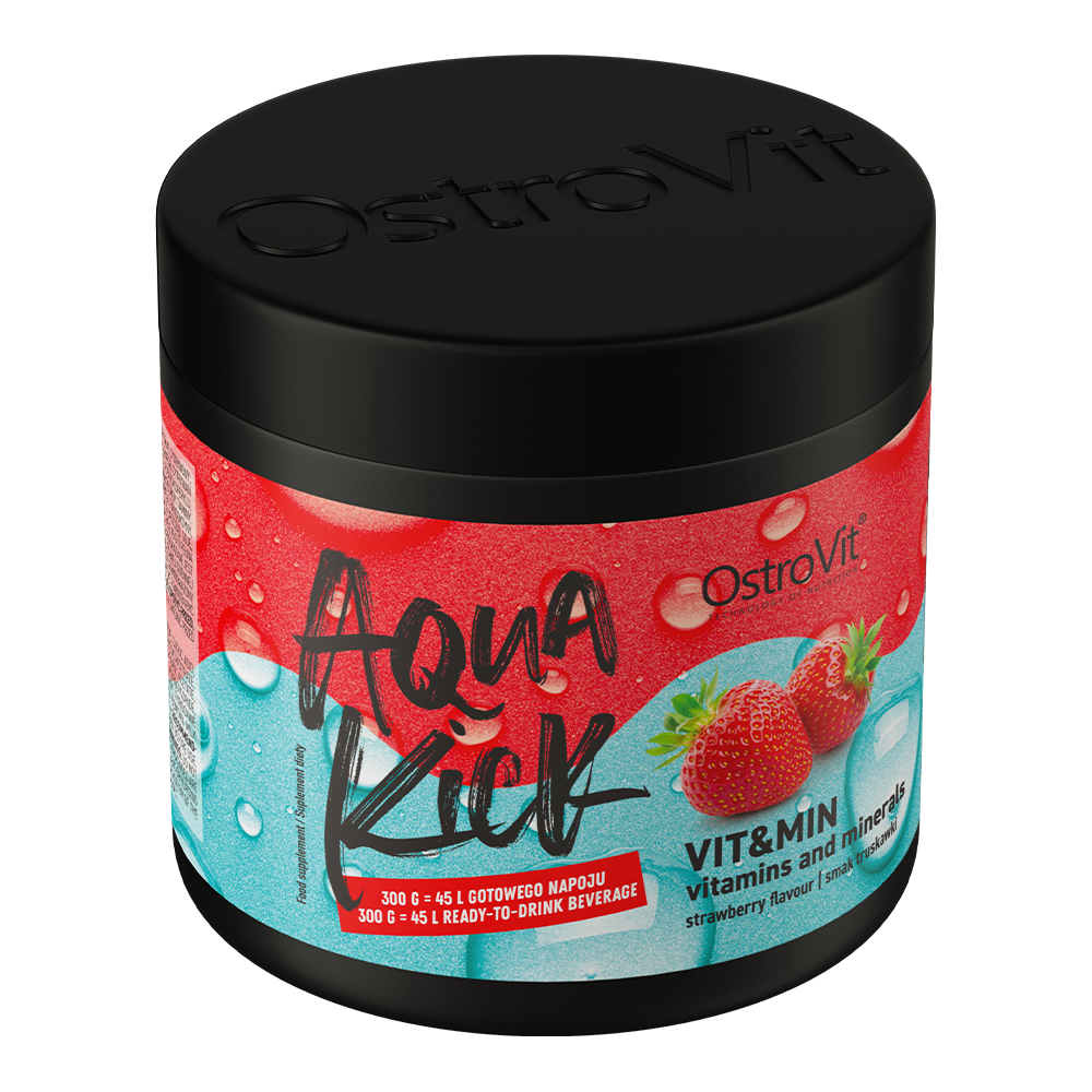 OstroVit Aqua Kick VIT&MIN 300 g – Jordbær | Vitaminer & Mineraler