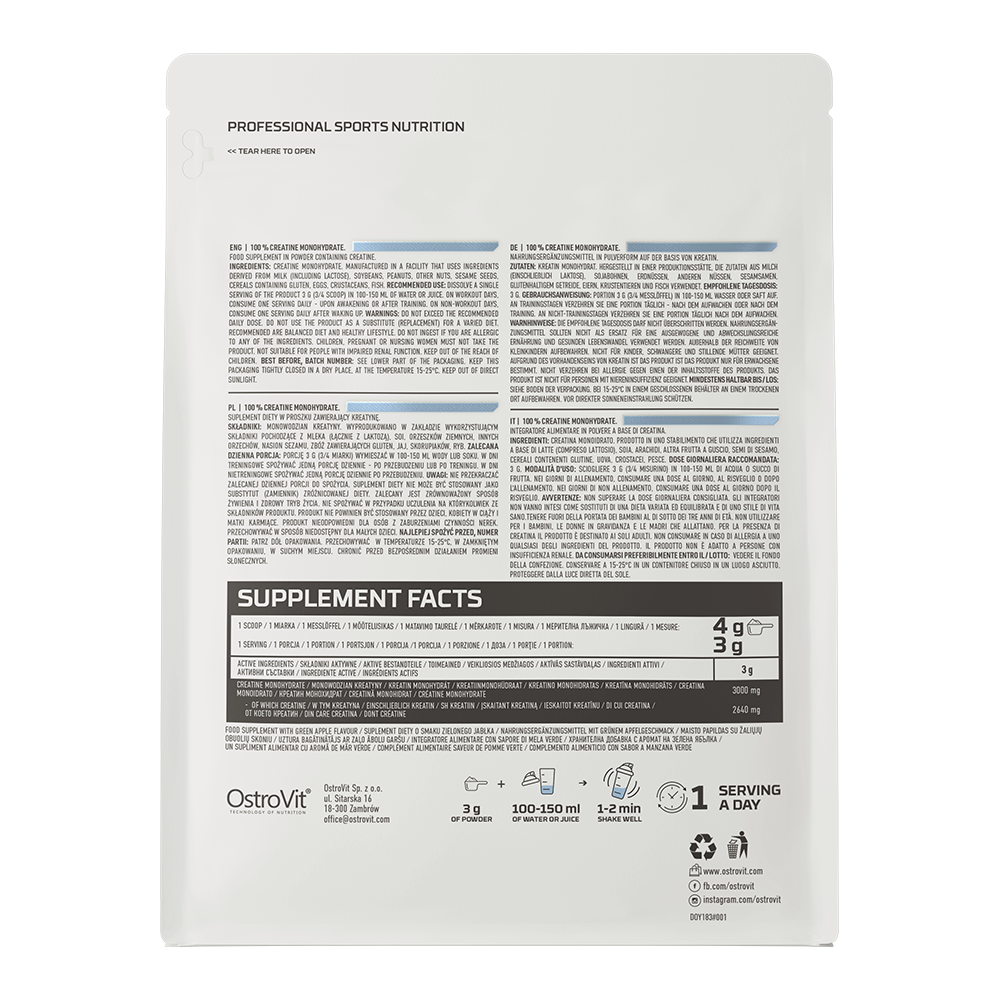 OstroVit Kreatin Monohydrat 500g
