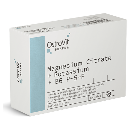 OstroVit Magnesiumsitrat + Kalium + B6 P-5-P 60 kapsler