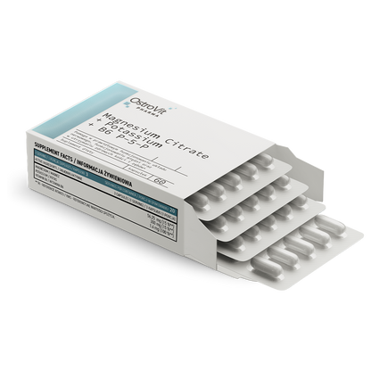 OstroVit Magnesiumsitrat + Kalium + B6 P-5-P 60 kapsler