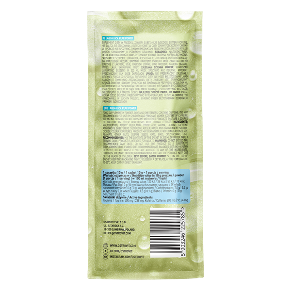 OstroVit Aqua Kick Pear Power 10g x 24 – Koffein og taurin