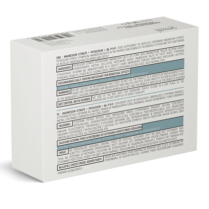 OstroVit Magnesiumsitrat + Kalium + B6 P-5-P 60 kapsler