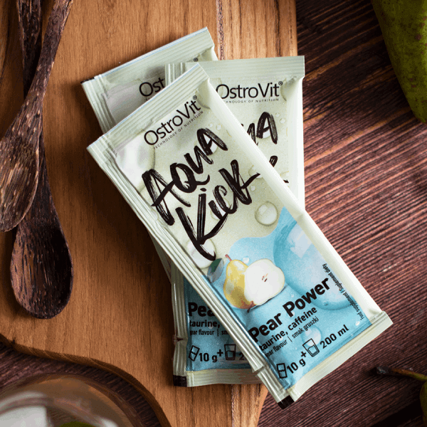 OstroVit Aqua Kick Pear Power 10g x 24 – Koffein og taurin