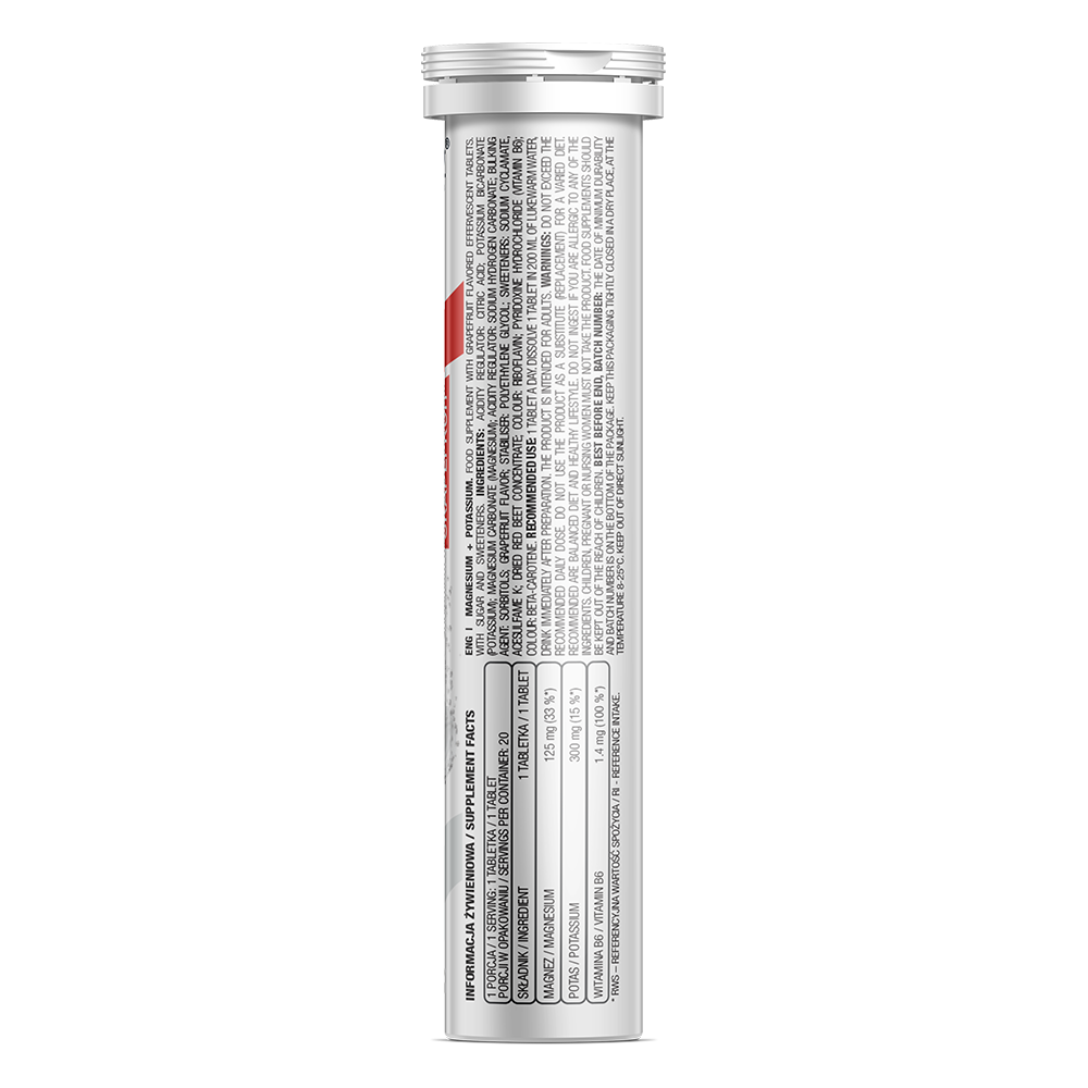 OstroVit Magnesium + Kalium 20 Brusetabletter, Grapefrukt