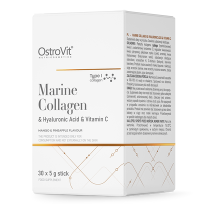 OstroVit Marine Collagen + Hyaluronsyre + Vitamin C 5g x 30 BOX Mango med Ananas