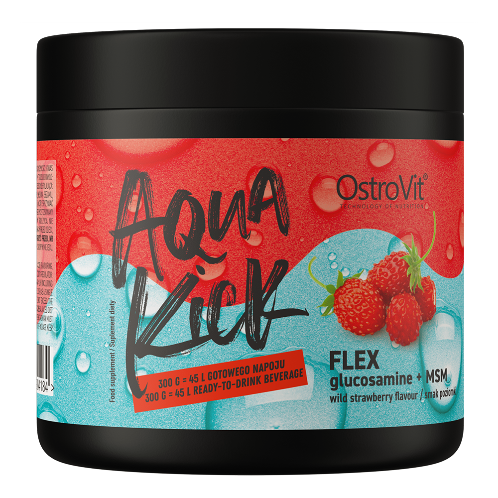 OstroVit Aqua Kick Flex 300 g – Jordbærsmak | Glukosamin & MSM