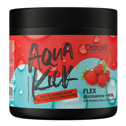 OstroVit Aqua Kick Flex 300 g – Jordbærsmak | Glukosamin & MSM