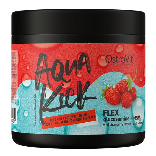 OstroVit Aqua Kick Flex 300 g – Jordbærsmak | Glukosamin & MSM