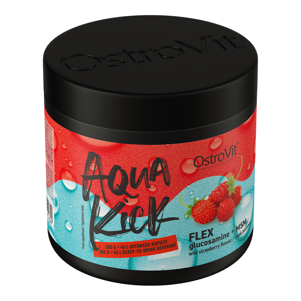 OstroVit Aqua Kick Flex 300 g – Jordbærsmak | Glukosamin & MSM