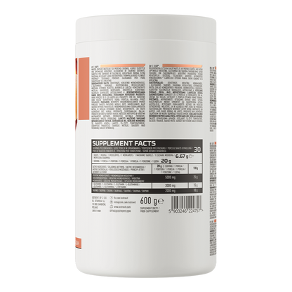OstroVit CGT 600g Fersken Vegansk produkt som inneholder kreatinmonohydrat, L-glutamin og taurin.