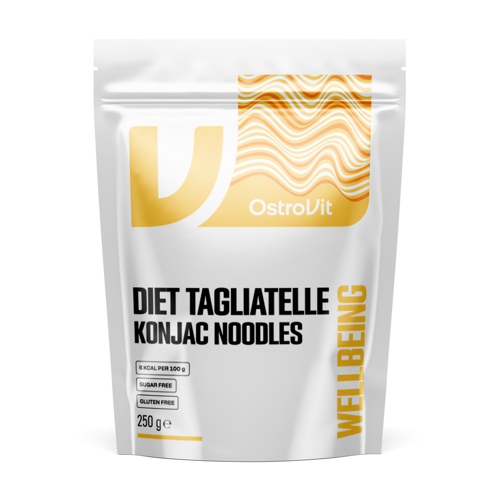 OstroVit Diet Tagliatelle Konjac Noodles 250 g  Lavkalori, raskt tilberedt pasta laget av konjacmel.