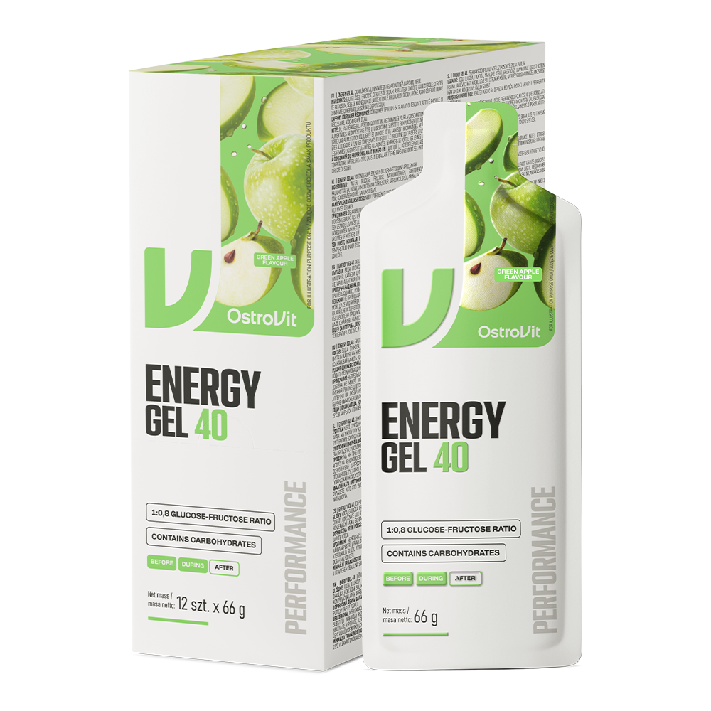 OstroVit Energy Gel 40 Grønt Eple – 12 x 66g