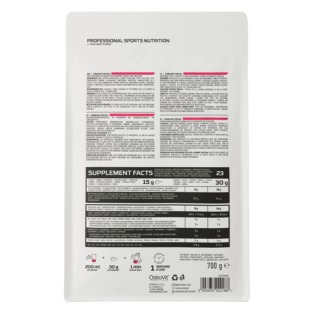 OstroVit Hydro Beef Protein 700g