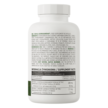 OstroVit KSM-66 Ashwagandha® VEGE – 120 kapsler