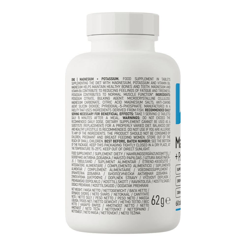 OstroVit Magnesium + Kalium – 60 tabletter