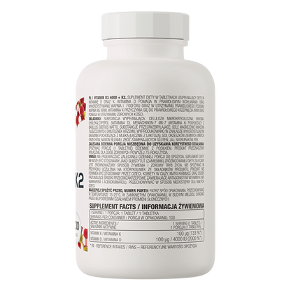 Vitamin D3 4000 IU + K2 100 tabletter OstroVit